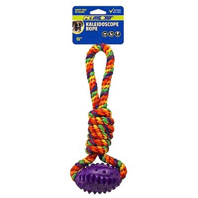 PETSPORT Kaleidoscope Tuff Tug with TPR Football 15"
