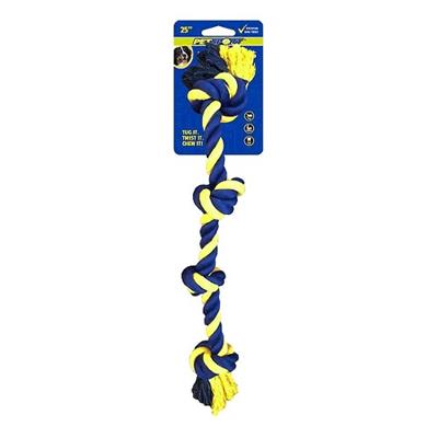 PETSPORT Twisted Chews Large 4-Knot Cotton Rope 25"