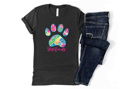 Dog Paw Print Shirt | People Shirts | Printed Tshirt | Human Dog Gear | Unisex | BEST FRIENDS PAW PRINT Shirt