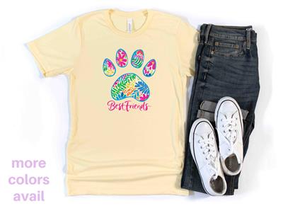 Dog Paw Print Shirt | People Shirts | Printed Tshirt | Human Dog Gear | Unisex | BEST FRIENDS PAW PRINT Shirt