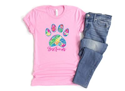 Dog Paw Print Shirt | People Shirts | Printed Tshirt | Human Dog Gear | Unisex | BEST FRIENDS PAW PRINT Shirt