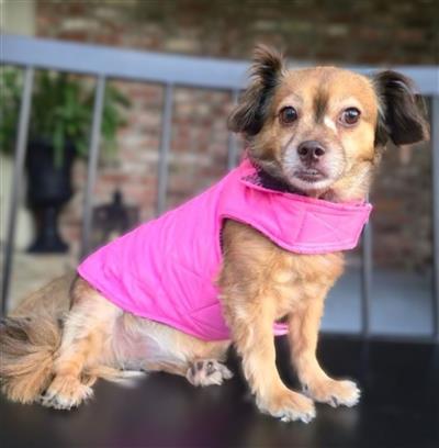 Reversible Fleece Lined Puffer Coat - Pink Plaid