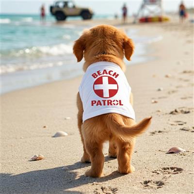 Beach Patrol Dog Shirt - White