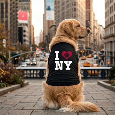 I Love New York Dog Shirt - Jet Black