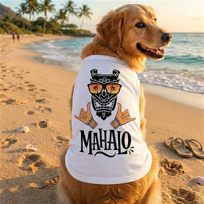Mahalo Dog Shirt - White