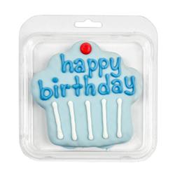 Bosco & Roxy's | Birthday 2025 | Prepackaged Giant Blue Happy Birthday Cupcake | 12/case