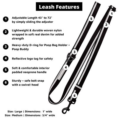 NeoCool™ Adjustable Dog Leash | Sport White