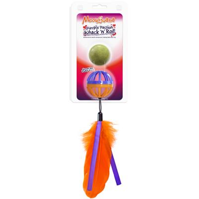 Whack 'n' Roll Purple Passion Compressed Catnip Ball with Cage