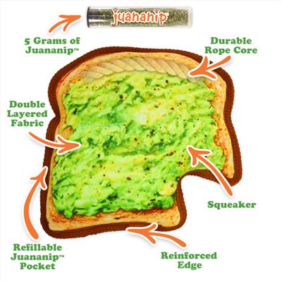Tuffer Chewer Avocado Toast Refillable Dog Toy