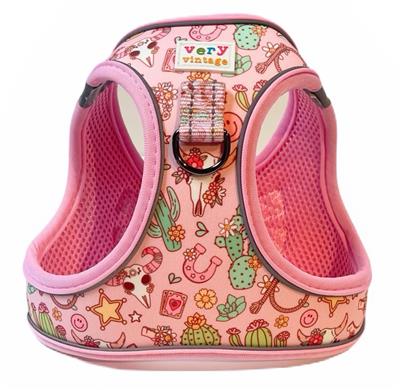 Western Pink Dog Harness | Small Dog Harness | Cat Harness | Step-In No-Pull Harness | Lightweight Eco-Friendly Dog Vest | Desert Darling