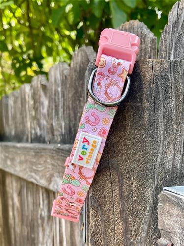 Western Dog Collar | Pink Cactus Print Collar | Adjustable Dog Collar | Eco-Friendly Pet Collar | Desert Darling