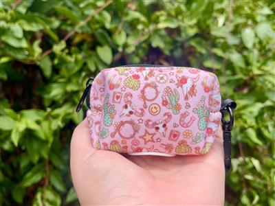 Western Dog Poop Bag Holder | Pink Cactus Waste Bag Dispenser | Recycled Neoprene | Cowgirl Dog Accessory | Desert Darling