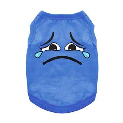 Sad Face Dog Shirt - Nautical Blue