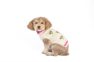 Rose Bud Knit Dog Sweater