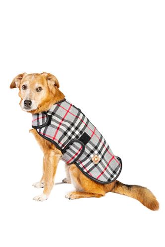 Steel Tartan Plaid Dog Coat