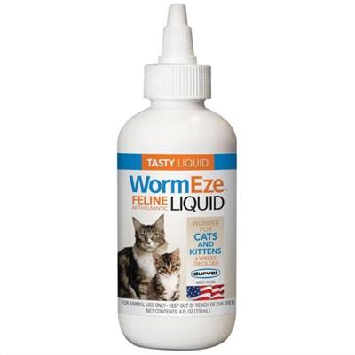 Durvet Wormeze Liquid Wormer For Cats & Kittens 4oz.