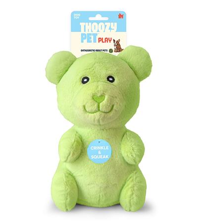 ThoozyPet Gummy Bear Plush Dog Toy Green 10"