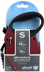 Alcott Adventure Retractable Belt Leash Red Small-16Ft