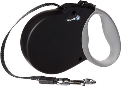 Alcott Adventure Retractable Belt Leash Black Small-16Ft