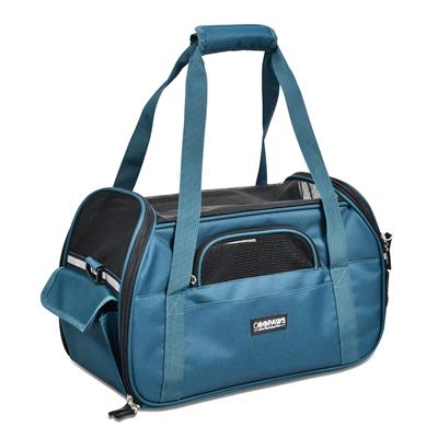 GOOPAWS Soft Sided Pet Cat Carrier Perfect for Travel, Teal Blue, 19"