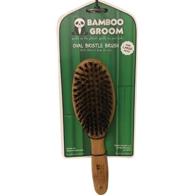 Bamboo Groom Oval Boar Bristle Brush Large