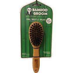 Bamboo Groom Oval Boar Bristle Brush Small/Medium