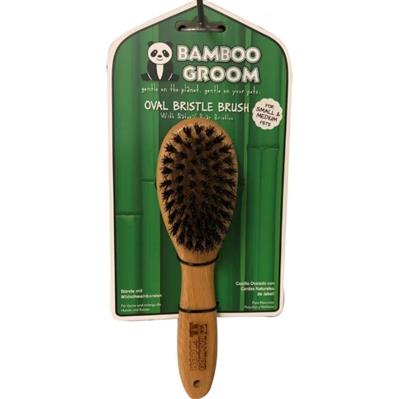 Bamboo Groom Oval Boar Bristle Brush Small/Medium