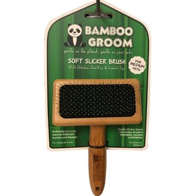 Bamboo Groom Soft Slicker Brush Medium