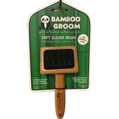 Bamboo Groom Soft Slicker Brush Small