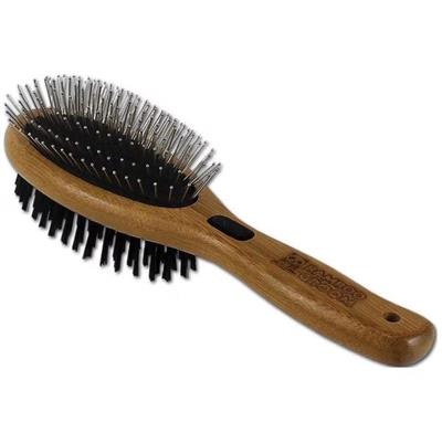 Bamboo Groom Combo Brush with Bristles and Pins Large
