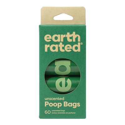Earth Rated Dog Poop Bag Dog Unscented 4 Roll 60 Count