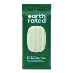 EARTH RATED DOG GROOMING WIPES WHITE TEA & BASIL 100 COUNT