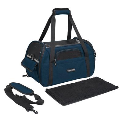GOOPAWS Soft Sided Pet Cat Carrier Perfect for Travel, Navy Blue
