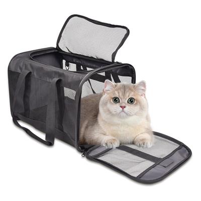 ZAKAPAWS Soft-Sided Travel Small Dog & Cat Carrier Bag, Black, 17''