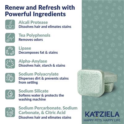 Katziela Washing Machine Cleaner Tablets Formulated for Pet Owners