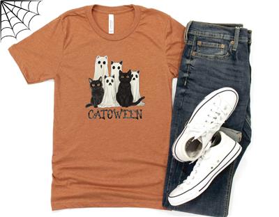 People Shirt | Cat Mom Shirt | Cat Shirts | Halloween Printed Tshirt | Human Cat Gear | Unisex | CATOWEEN
