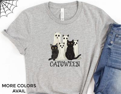People Shirt | Cat Mom Shirt | Cat Shirts | Halloween Printed Tshirt | Human Cat Gear | Unisex | CATOWEEN