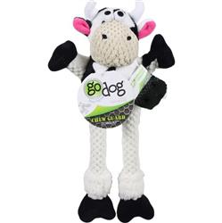 Godog Checkers Skinny Cow Dog Toy Black/White Small