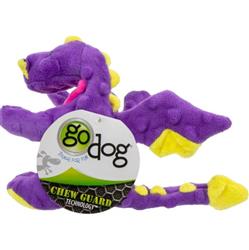 Godog Dragons Squeaky Plush Dog Toy Purple Small