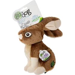 Godog Wildlife Rabbit Squeaky Plush Dog Toy Brown Large