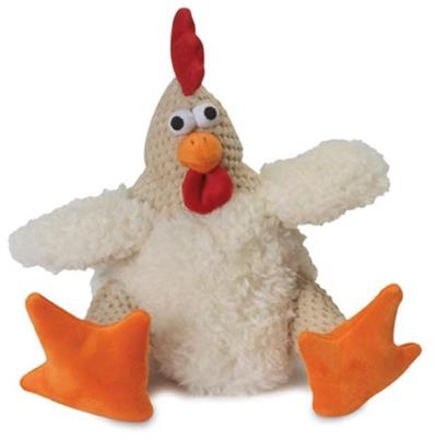 Godog Just For Me Sitting Rooster Dog Toy White Mini