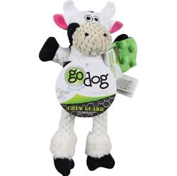Godog Checkers Skinny Cow Dog Toy Black/White Mini