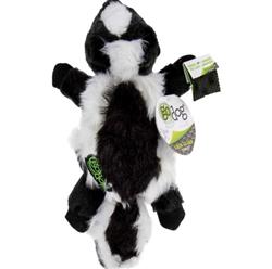 Godog Flatz Skunk Squeaky Plush Flattie Dog Toy Black Large