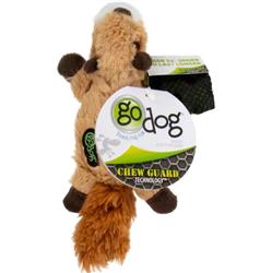 Godog Flatz Squirrel Squeaky Plush Flattie Dog Toy Brown XSmall