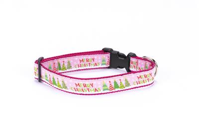 Merry Christmas Pink  - 1.25" Collars, Leashes and Harnesses