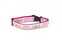 Merry Christmas Pink - 3/4" Collars, Leashes and Harnesses
