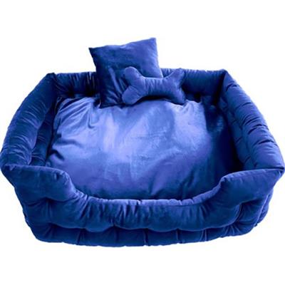 Goo-Eez Luxury Velour Pet Bed w/  Accessories Royal Blue 28in.