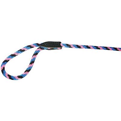 LEATHER BROTHERS British Rope Slip Lead 6 Black/Blue/Hot Pink