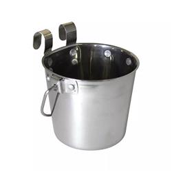 Omnipet Stainless Steel Flat Sided Pail w/Hooks - 1qt
