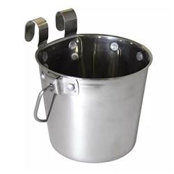 Omnipet Stainless Steel Flat Sided Pail w/Hooks - 4qt